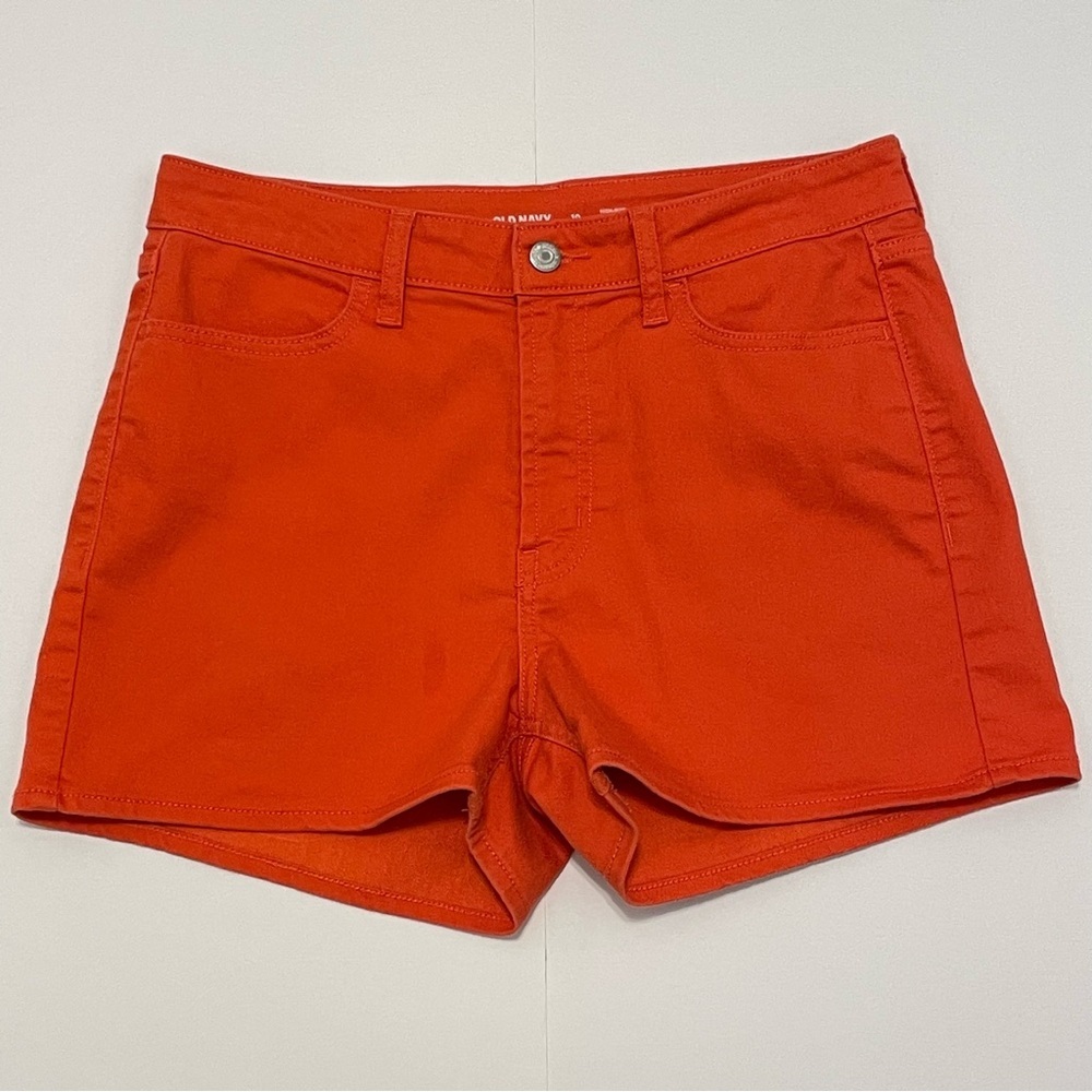 Old Navy WOW Women’s High Rise Denim Jean Shorts Orange Size 10